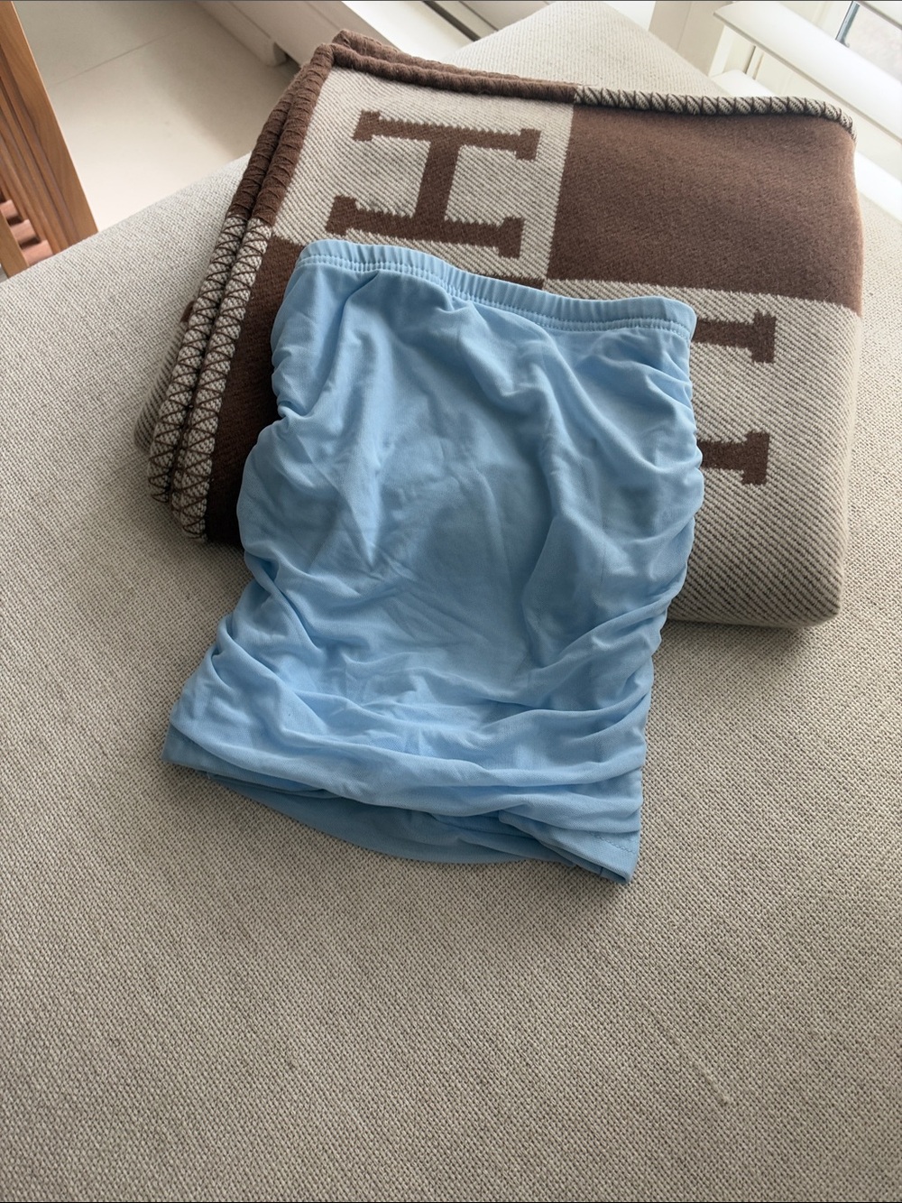 SHEIN Sky Blue mini skirt.